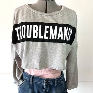 Long sleeve oversized cropped top- Juniors Large